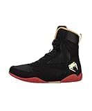 Venum Mens Contender Boxing Shoes, Black/Gold/Red, 9 Men/10.5 Women US