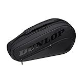 Dunlop Sports Team 3-Racket Thermo Tennis Racket Bag V22, Black/Black
