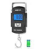 MEIYA Fish Scale 110lb/50kg Digital Fishing Scale with Backlit LCD, Portable Handle, Stainless Steel Hook & 2 AAA Batteries – Reliable Fishing Gear & Great Fishing Gifts for Men