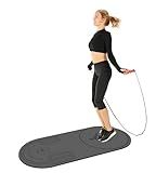 Knsbk Non-Slip Jump Rope Mat Shock Absorption Rope Skipping Mat for Adults & Children Home Indoor Workout Exercise Mat (Gray)