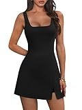 OFEEFAN Little Black Dress Women Athletic Mini Tennis Golf Bodycon Shorts Cute Active Workout Skort Graduation S