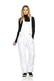 Arctic Quest Womens Ski Snow Bibs Pants Insulated Water Resistant Overalls Snowboarding Winter Waterproof Pants Women, White, Small
