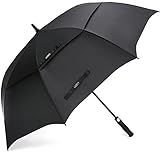 G4Free 47/54/62/68/72 Inch Automatic Open Golf Umbrella Extra Large Oversize Double Canopy Vented Windproof Waterproof Stick Umbrellas (Black)