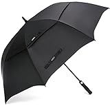 G4Free 62 Inch Automatic Open Golf Umbrella Extra Large Oversize Double Canopy Vented Windproof Waterproof Stick Umbrellas (Black)