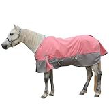 LEAFOREST 1200D Horse Blanket Waterproof Breathable Turnout (no Filling) Standard Neck Horse Sheet Pink Grey 75IN