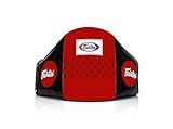 Fairtex BPV1 Muaythai Training Belly Pad | Core Protection for Coaches in Boxing, Muay Thai, Kickboxing | Syntek Leather |Maximum Durability, Secure Fit | Multi-Sport Body Protector-(Black/Red)
