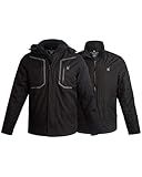 Spyder Mens Ski Jacket - 3-in-1 System Snow Waterproof Winter Jackets for Men - Mens Snowboard Jacket with Detachable Hood, Size Small, Black Raven