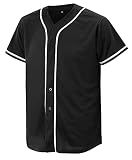 CUTHBERT Baseball Jersey Men Women Casual Button Down Shirt Black-XL