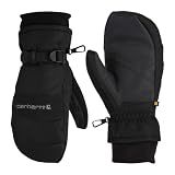 Carhartt Men's Waterproof Insulated Knit Cuff Mitten, Black, Large