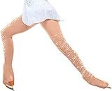 ChloeNoel Figure Skating Ligth Tan Over The Boot Tights TB8832 w/ 2 Crystals Ligth Tan Child Large (10-12)