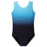 Nutyomi Toddler Leotard Gymnastics Active Sparkly Dancewear Tumbling Outfit for Little Kids Blue Black 3-4 Years