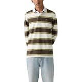 Levi's Men's Classic Long Sleeve Rugby Shirt, (New) Branco Stripe Egret Jersey, Large