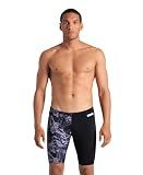 ARENA Men's Swim Jammer Crackle Team Print MaxLife Athletic Swimwear Professional Training Swimsuit Sports Bathing Suit, Black/Team Black, US Size 40