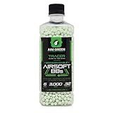 Aim Green Tracer Biodegradable Airsoft BBS, Glow-in-The-Dark BBS, 3,000 Count, .32 Grams