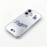 KOYOEY MLB Los Angeles Dodgers Phone Case, Shockproof Protective Cover for iPhone 17, Silver-Plated Back with Raised Camera Protection, LA Dodgers Gift