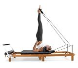 88" Foldable Pilates Reformer with Jump Board, Dual Resistance System, Adjustable Footbar, Wood Grain Metal Frame Pilates Machine for Home Full-Body Workout