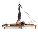 88" Foldable Pilates Reformer with Jump Board, Dual Resistance System, Adjustable Footbar, Wood Grain Metal Frame Pilates Machine for Home Full-Body Workout