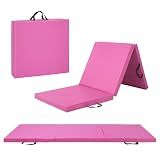 CAP Barbell Folding Exercise Mat – Durable, Anti-Tear, Thick Padding for Fitness, Aerobics, Gymnastics & Home Workouts. 72"L x 24"W x 2"Thick. PINK