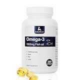 Omega 3 Fish Oil 1000 mg Concentrate Supplement with EPA, DHA, 200 Softgels