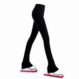 LIUHUO Figure Skating Pants Girls Fleece Practice Leggings Teens Skating Trousers Black