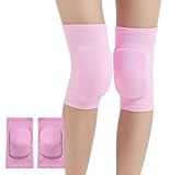 SUJAYU Knee Pads for Women Men, Dance Knee Pads Wrestling Knee Pads Basketball Knee Pads Volleyball Knee Pads for Women, Knee Protector Soft Knee Pads for Work (Pink, Medium)