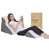Ziixmile Wedge Pillow Set for After Surgery – 4PCS Orthopedic Bed Wedge Pillows for Sleeping – Adjustable Memory Foam Triangle Support for Back Pain Relief, Acid Reflux & Recovery (Grey)