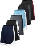 OYGSieg 6 Pack Men's Mesh Athletic Basketball Shorts with Pockets XL