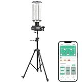 ADIBO Badminton Serving Machine, Dual High Speed Motors, 200 Shuttlecock Capacity, Max 87MPH, APP Control (A260 Offline Version)