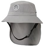 Rip Curl Men's UPF 50+ Quick Dry Surf Hat with Removable Neck Flap, Grey