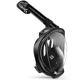 Greatever G2 Full Face Snorkel Mask with Latest Dry Top System,Foldable 180 Degree Panoramic View Snorkeling Mask with Camera Mount,Safe Breathing,Anti-Leak&Anti-Fog