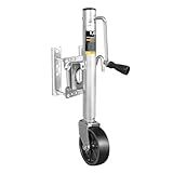Torin 1000 lbs Trailer Jack with Wheel, Heavy Duty Swivel Boat Trailer Jack Single Whee, 10" Lift, Bolt-on Trailer Tongue Jack for RV Boat ATR39001B, Silver