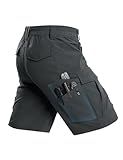 Moosehill Hiking Shorts Men 8-Pocket: Cargo Lightweight Quick Dry Water Resistant Stretch for Outdoor Fishing Camping - Regular (Dark Grey, 34)