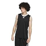 Adidas Men's 3-Stripes Basketball Tank Top, Black/White, Medium