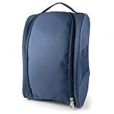 Voyboced Golf Shoe Bag for Travel, Outdoor Zippered Sports Shoe Carrier Tote with Ventilation, Protective Shoe Storage Pouch for Men Women (1Pcs-Navy Blue)