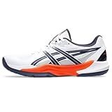 ASICS Men's POWERBREAK FlyteFoam Handball Shoes, 9.5, White/NOVA Orange