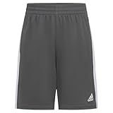 adidas boys Adi Classic 3-stripe Shorts, Dark Grey, 7 US