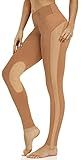ChinFun Women's Riding Tights High Rise Pull-On Knee Patch Grip Ventilated Active Equestrian Pants Schooling Riding Breeches Deep Khaki Size XL