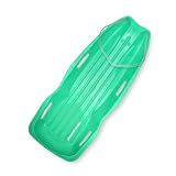 Slippery Racer Downhill Xtreme Flexible Adults and Kids Plastic Toboggan Snow Sled for up to 2 Riders with Pull Rope and Handles, Green