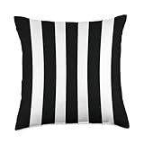 Referee Black White Vertical Stripes Football Team Throw Pillow