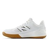 New Balance Men's Fresh Foam 3000 V7 Turf-Trainer Baseball Shoe, White/Black, 9