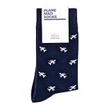 Airplane Socks - Funny Plane Socks - Funny Aeroplane Gift for Men - 1 Pair, Size 9-12