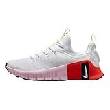 Nike Free Metcon 6 Women's Workout Shoes (IB4526-100, White/Barely Volt/Bright Crimson/Pink Foam) Size 8