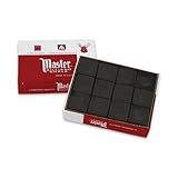 Master Billiard/Pool Cue Chalk Box, 12 Cubes, Black