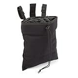 Cat Outdoors MOLLE Large Dump Pouch with Drawstring - Foldable Mag Dump Pouch for Duty Belt - Roll Up Drop Pouch for Airsoft Magazine (Black)