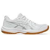 ASICS Women's Upcourt 6 Volleyball Shoes, 8, White/Pure Silver