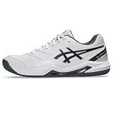ASICS Men's Gel-Dedicate 8 Pickleball Shoes, 12, White/Gunmetal