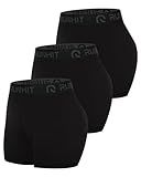 Runhit 3 inch Women's Compression Shorts 3 Pack Volleyball Shorts Womens High Waisted Spandex Shorts Women Soft Athletic Black Black Black M