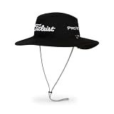 Titleist Men's Tour Aussie Golf Hat, Black/White