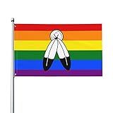 Two-Spirit Twospirit Gay Pride Flag Welcome Party Outdoor Outside Decorations Picks Home House Garden Yard Decor 3 X 5 Ft Large Flag