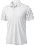 TACVASEN Mens Golf Shirt Dry Fit Mens Polo Shirts Short Sleeve Performance Golf Polos for Men with Collar Work Shirts White, XL